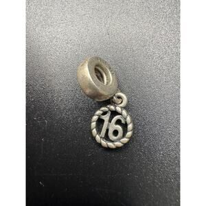 Vintage Pandora Sterling Silver 925 Ale Sweet 16 Birthday Dangle Charm